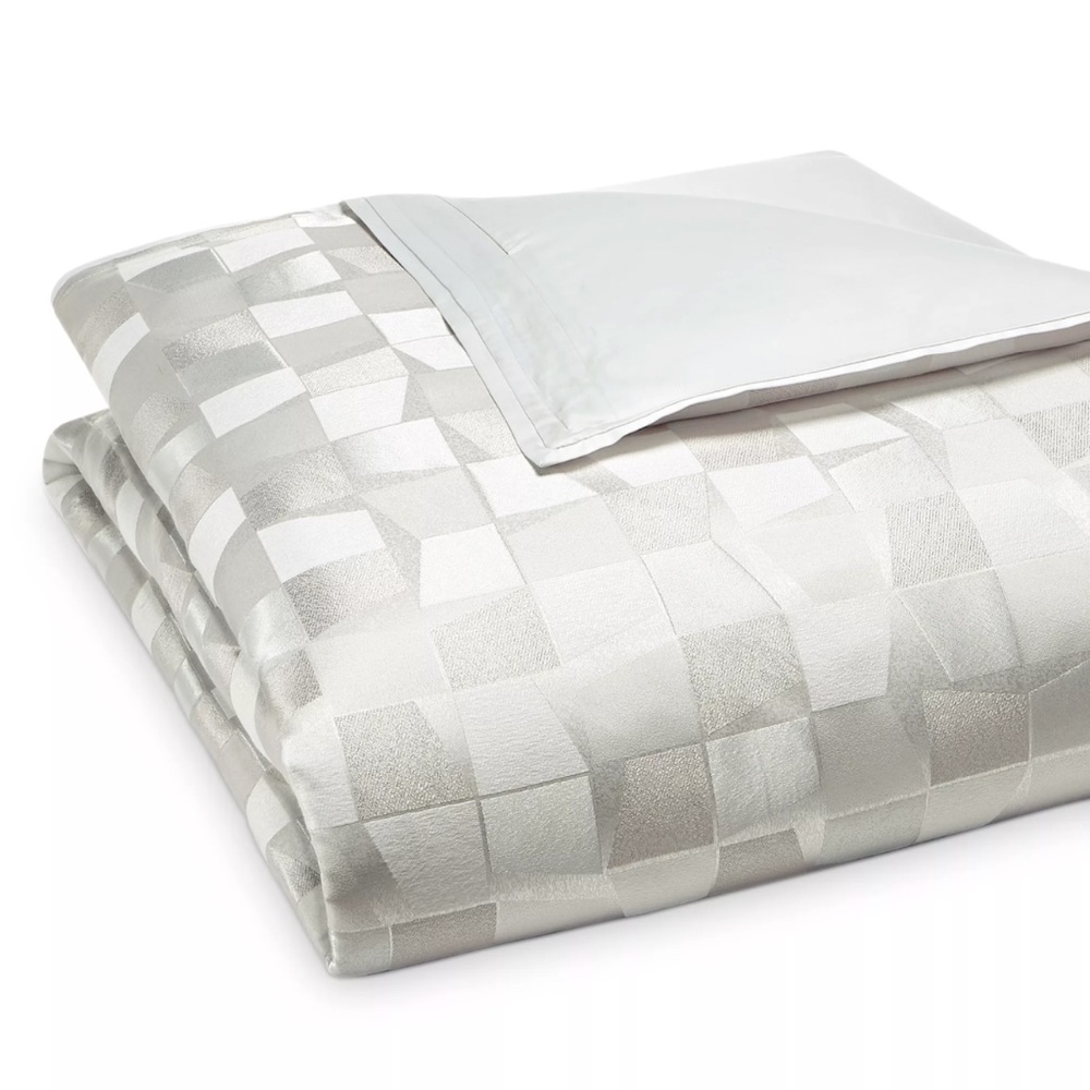 NEW $400 Hudson Park Collection [ Full‎ / Queen ] Facets Duvet Cover Only #D299